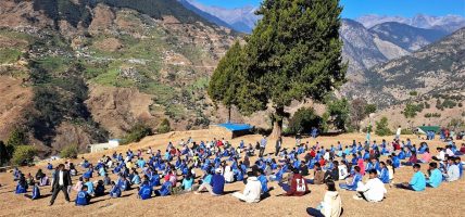 चौरमा बसेर परीक्षा दिँदै जाजरकोटका विद्यार्थी