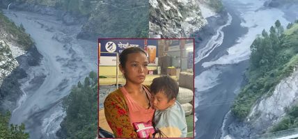 बूढीगण्डकी बाढीको कहर चाडबाडको मुखमा काखे बच्चा च्यापेर गाउँ छाड्दै स्थानीय