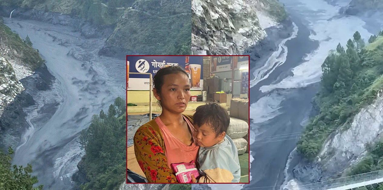 बूढीगण्डकी बाढीको कहर चाडबाडको मुखमा काखे बच्चा च्यापेर गाउँ छाड्दै स्थानीय